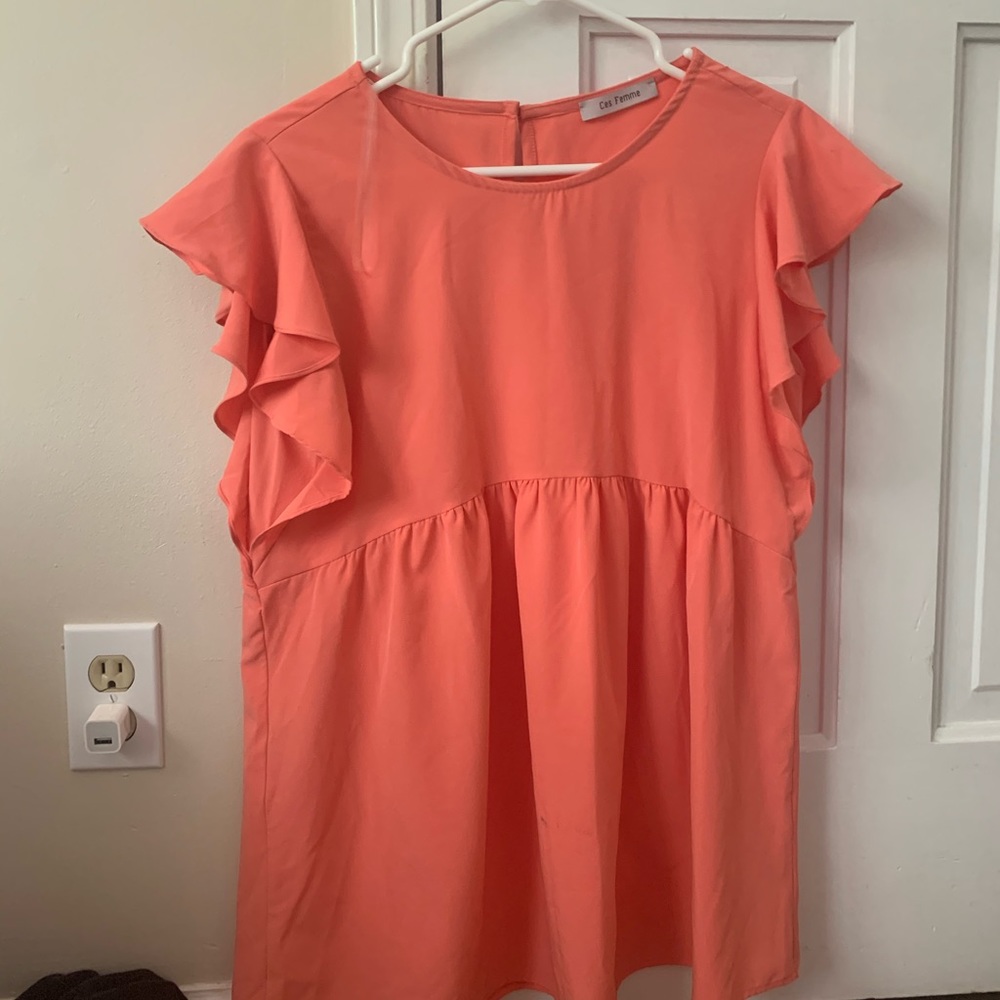 Pink/ Coral Flowey top